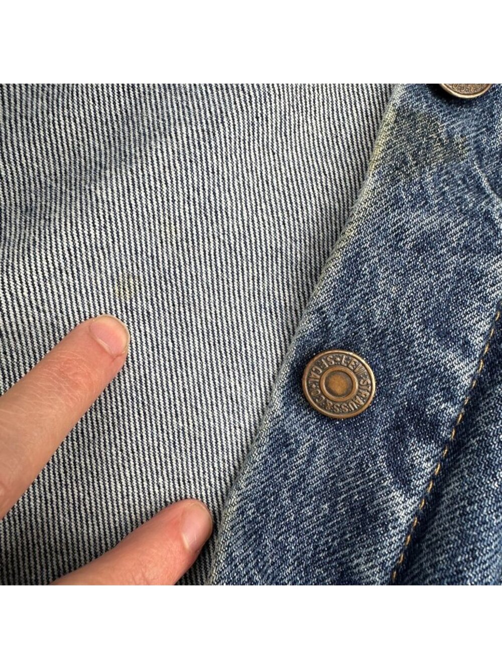 Vintage Levis Jacket Medium Blue Jean Denim Trucker Western 1980s USA Retro - Picture 9 of 11